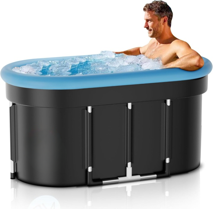 129 Gal Portable Cold Plunge Tub with Cover and Air Ring