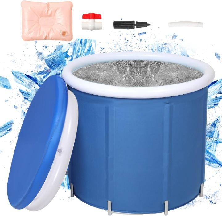 ArcticCore™ Pro Ice Recovery Tub – 105 Gal Cold Plunge with Steel Support - Blue