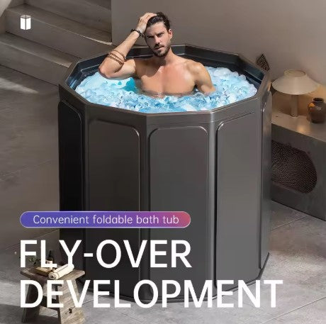 Black Ice Bath Portable Collapsible Inflatable Bath Barrel
